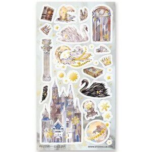 3 for $15 - Dreamy Fairytale - Fantasy Sticker Sheet - Castle - Swans - NEW